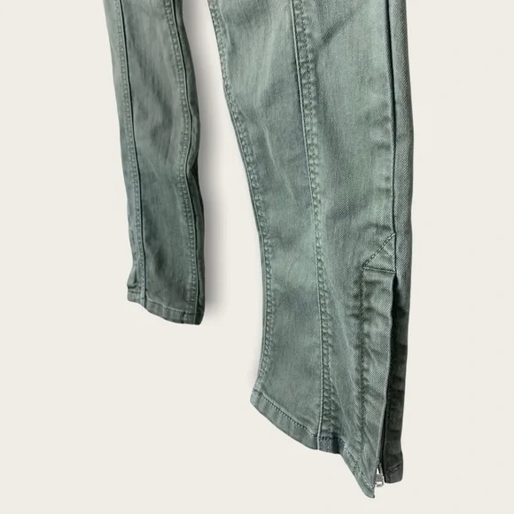 WHBM Blanc Olive Green Slim Ankle Utility Jeans Size 6R - Picture 6 of 10